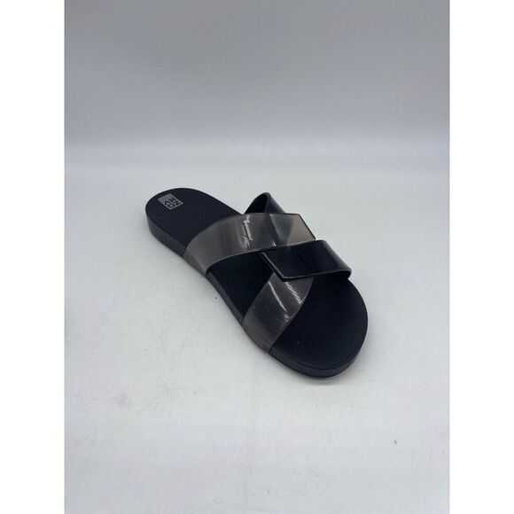 Zaxy Women Black/ Gray Slip-On Open-Toe Sandal Size 9 - Picture 2 of 7